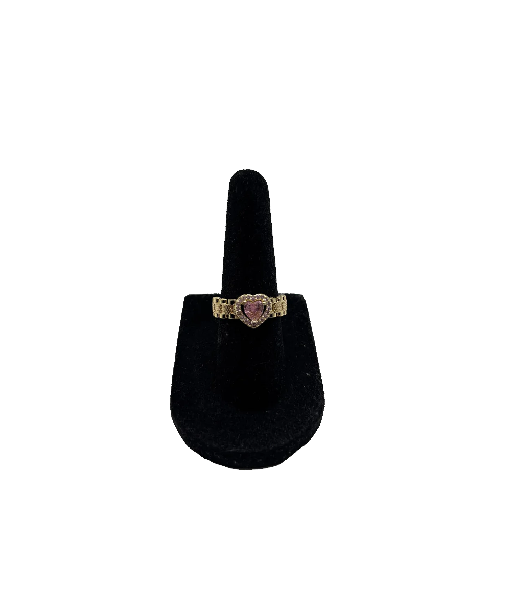 Mini Pink Heart Ring