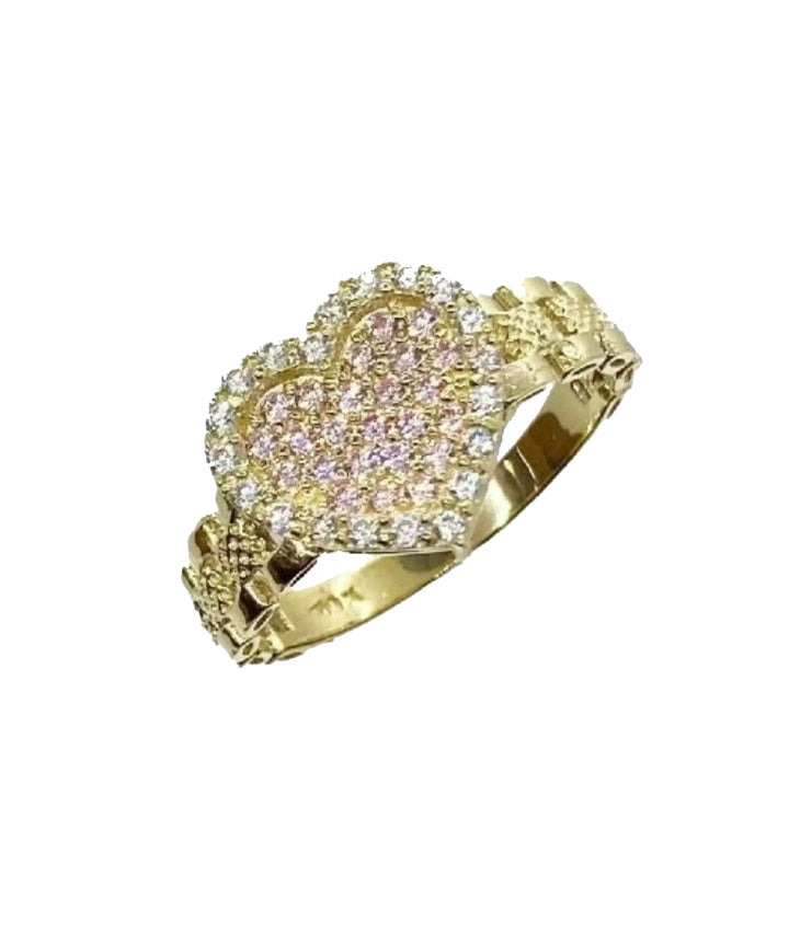 Pink Heart Rolex Diamond Ring