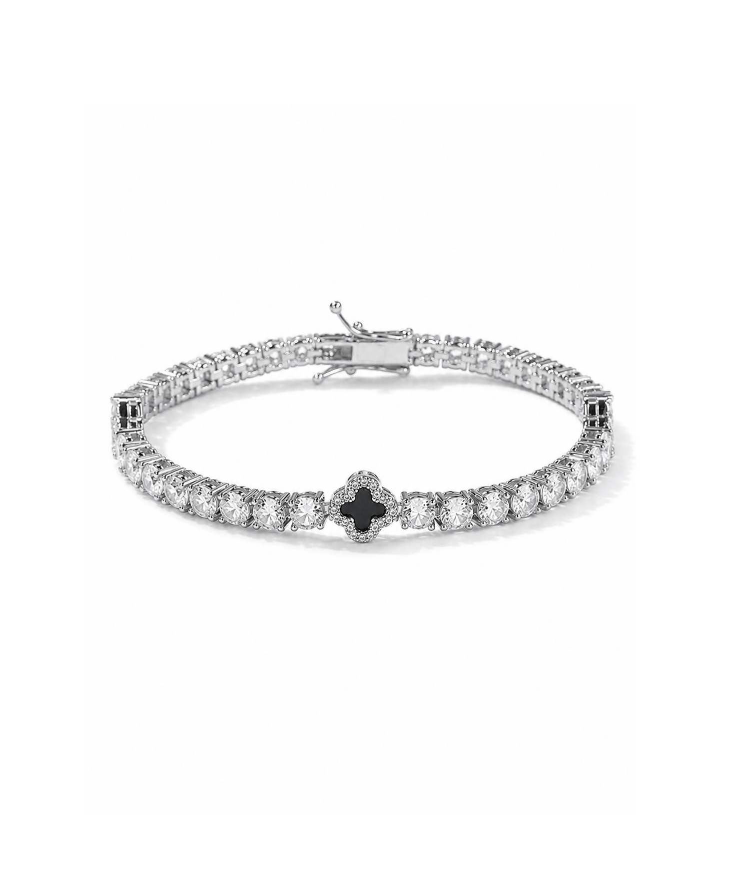 Mini Clover Tennis Bracelet - Black