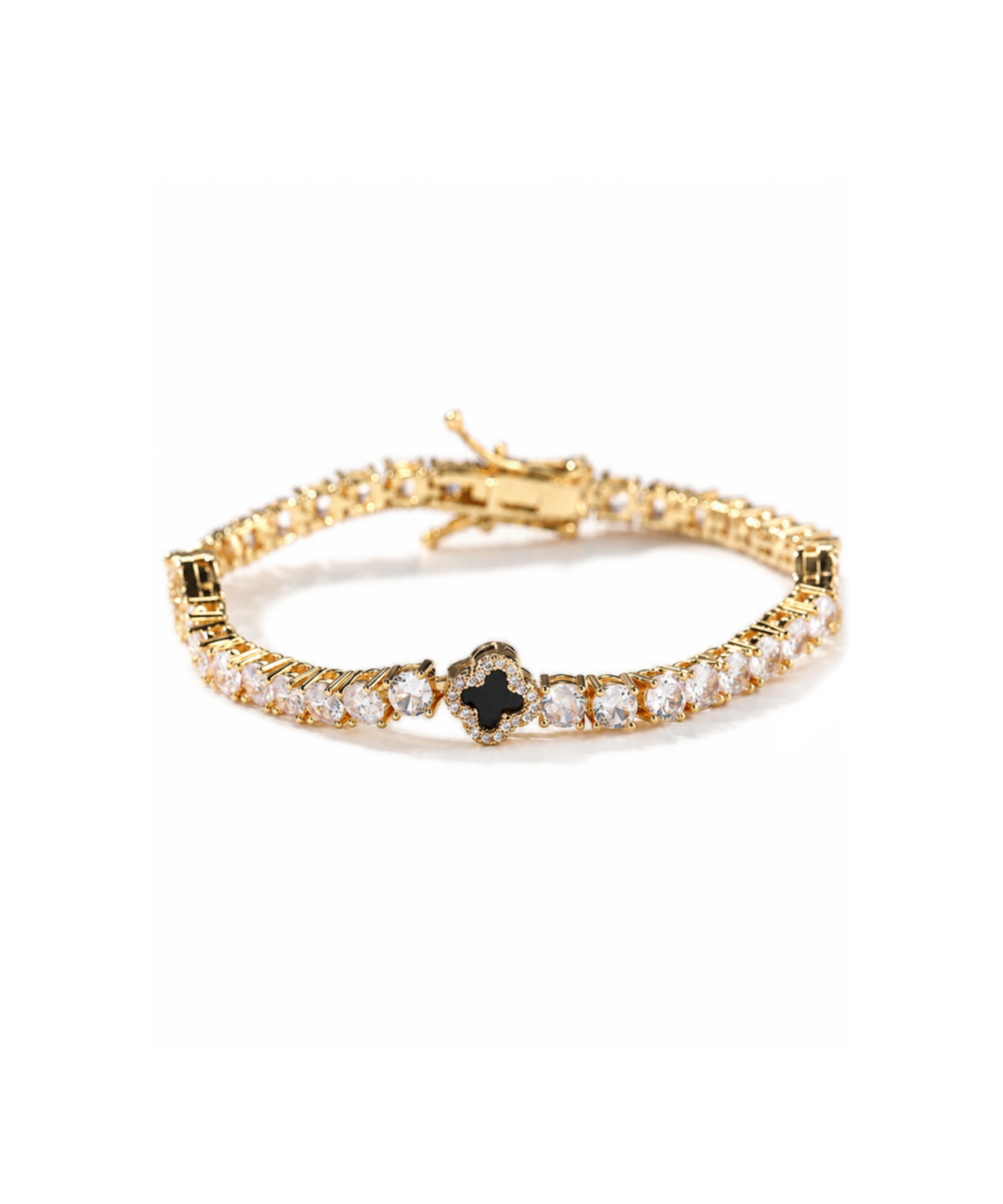 Mini Clover Tennis Bracelet - Black